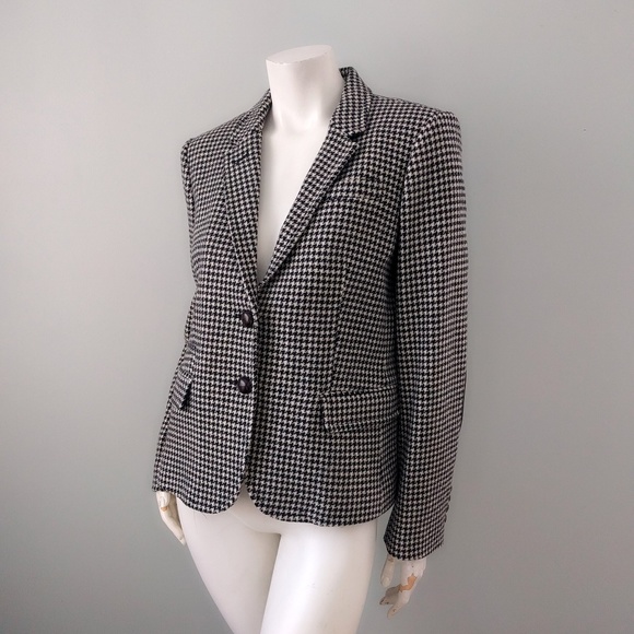 HP❤️ J. Crew Houndstooth Schoolboy Blazer Patch 14 - Picture 4 of 8